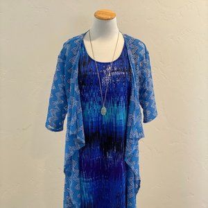 Sleeveless Blue Ombre Dress
